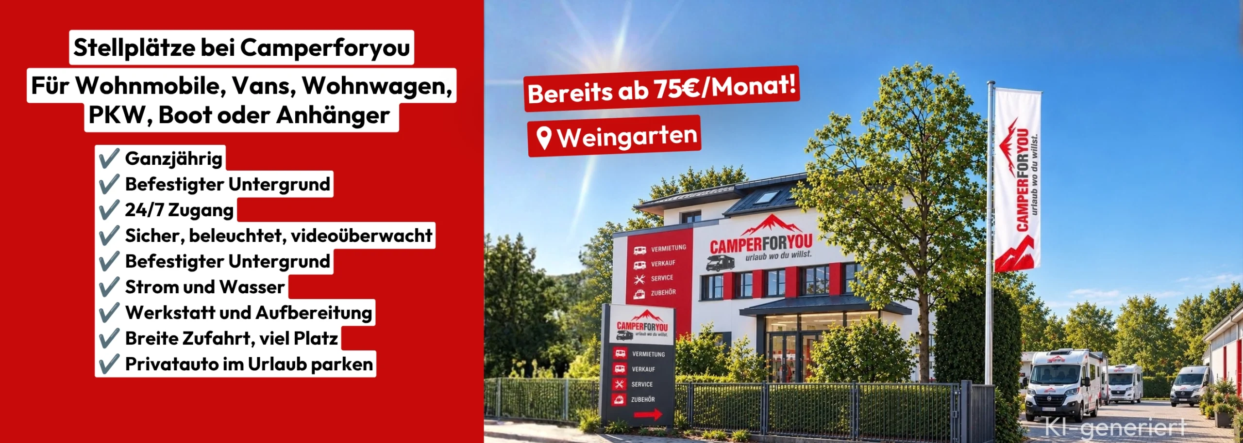 Angebotsbanner Stellplätze in Weingarten